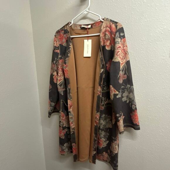 Anthropologie Jackets & Blazers - NWT Anthropologie Floral Faux Suede super soft Jacket Boho Festival Layer Size L
